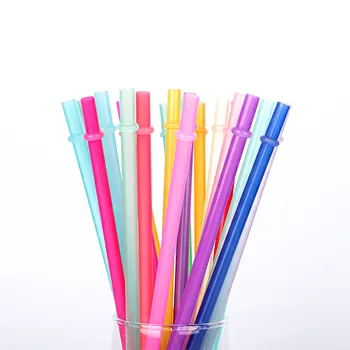  10шт 23 см Разноцветная Радужная пластиковая соломинка многоразового использования, не содержащая BPA, соломинки для крепких напитков для стеклянных банок, стаканы для вечеринок, соломинка для питья