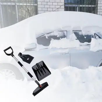  Инструмент для уборки снега с автомобильных стекол Снегоочиститель со Съемной вращающейся на 360 ° головкой Ручка из нержавеющей стали для легковых автомобилей Грузовых автомобилей Auto