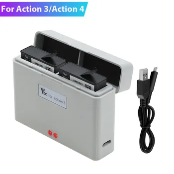  Концентратор для зарядки аккумулятора Action 4 USB зарядное устройство для DJI Action 3 Портативное зарядное устройство со светодиодным зарядным устройством Аксессуары для камеры