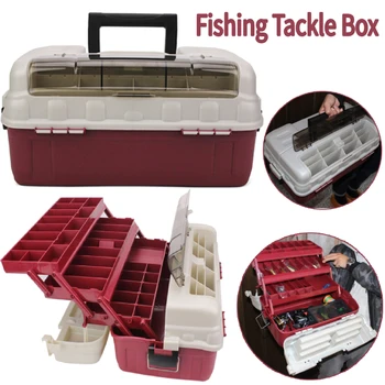  Коробка для рыболовных снастей 4-слойная многофункциональная коробка для рыбалки Держатель для бочки Складной большой емкости Портативный Прочный для рыболовных принадлежностей