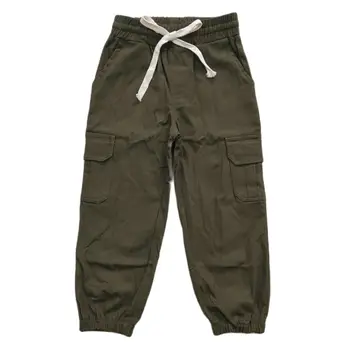  Осенние детские темно-зеленые брюки-карго с широкими карманами, Повседневные брюки оптом