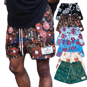  Стиль росписи Сетчатые Базовые мужские плавки, женские летние шорты в цветочек, баскетбольные тренировочные штаны для фитнеса, модная спортивная одежда