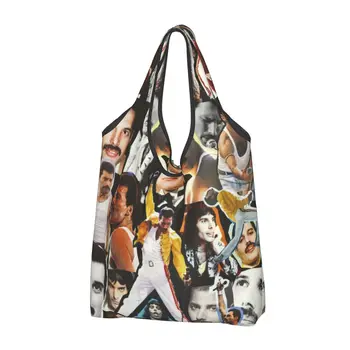  Сумки-тоут Freddie Mercury Collage для бакалейных товаров, женские милые сумки-шопперы через плечо, сумки большой вместимости